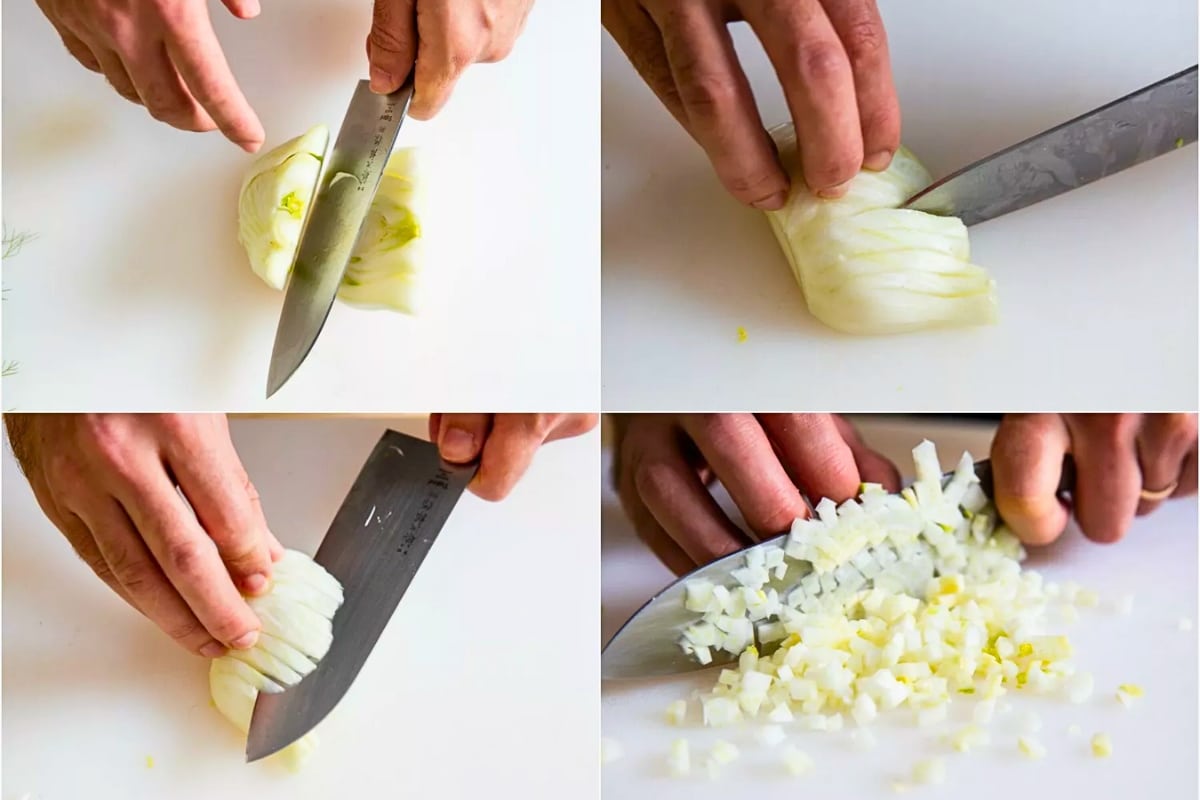 Couper le fenouil en dés Couper le fenouil en dés