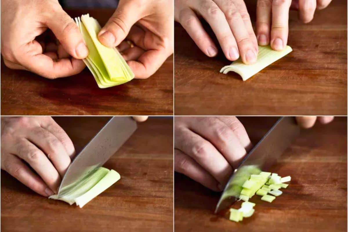 couper un poireau en lanières couper un poireau en lanières