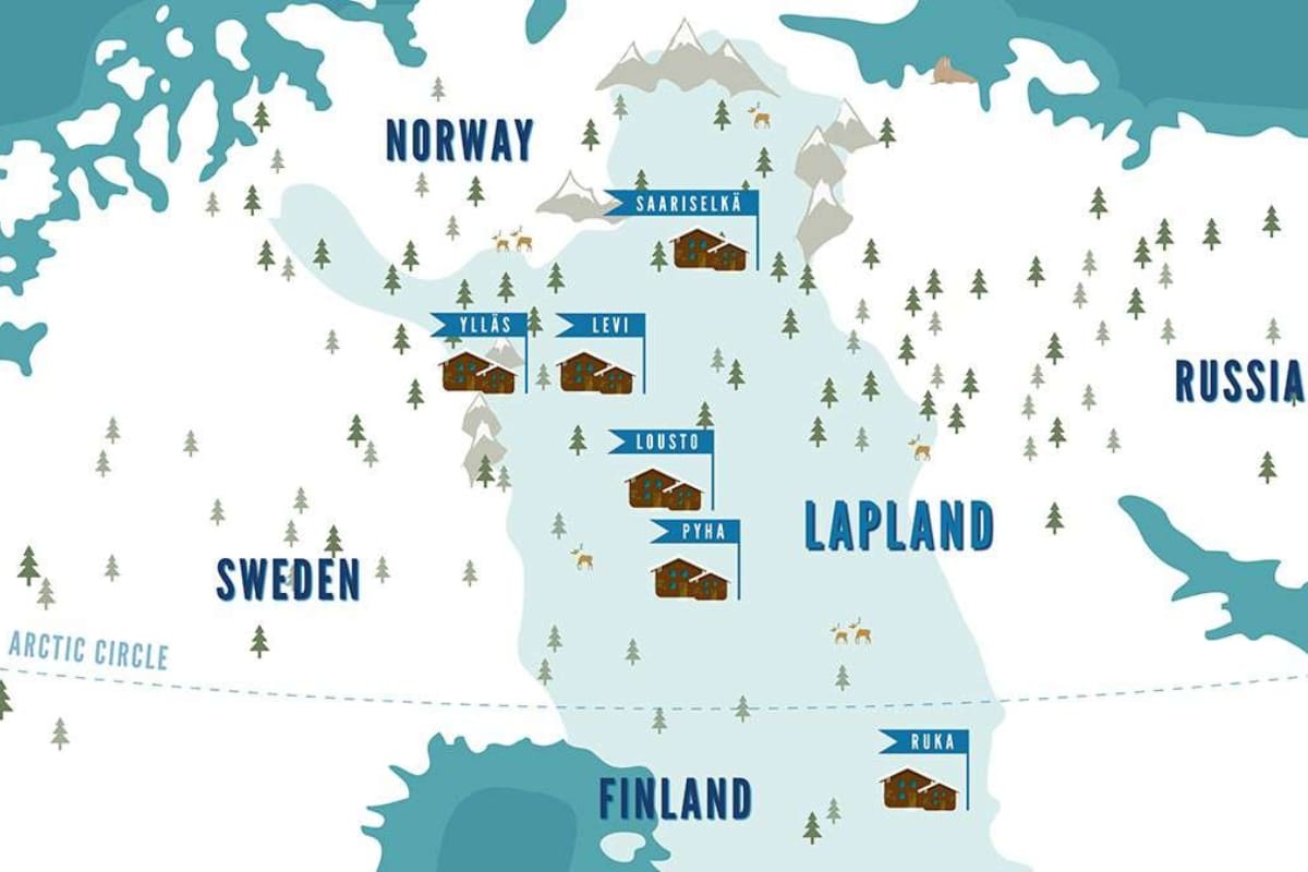 Carte station de ski Laponie Carte station de ski Laponie