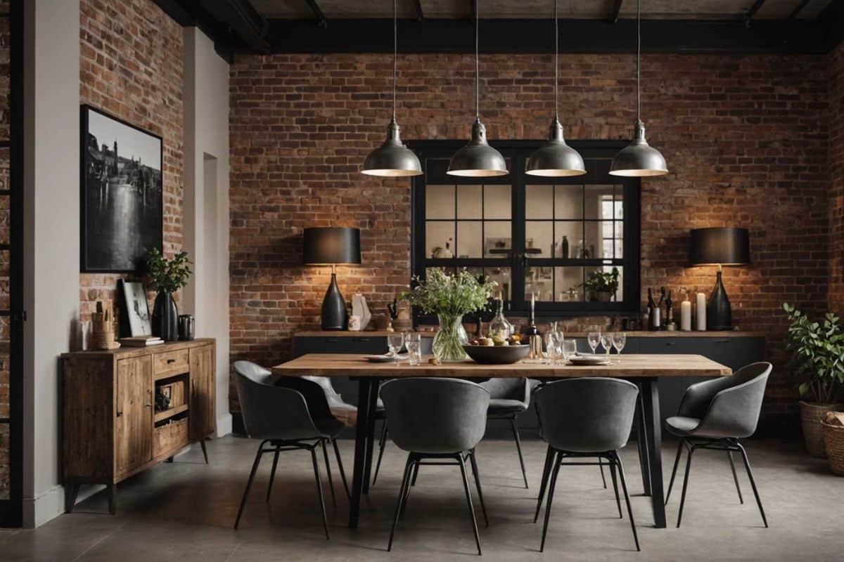 salle à manger industrielle loft