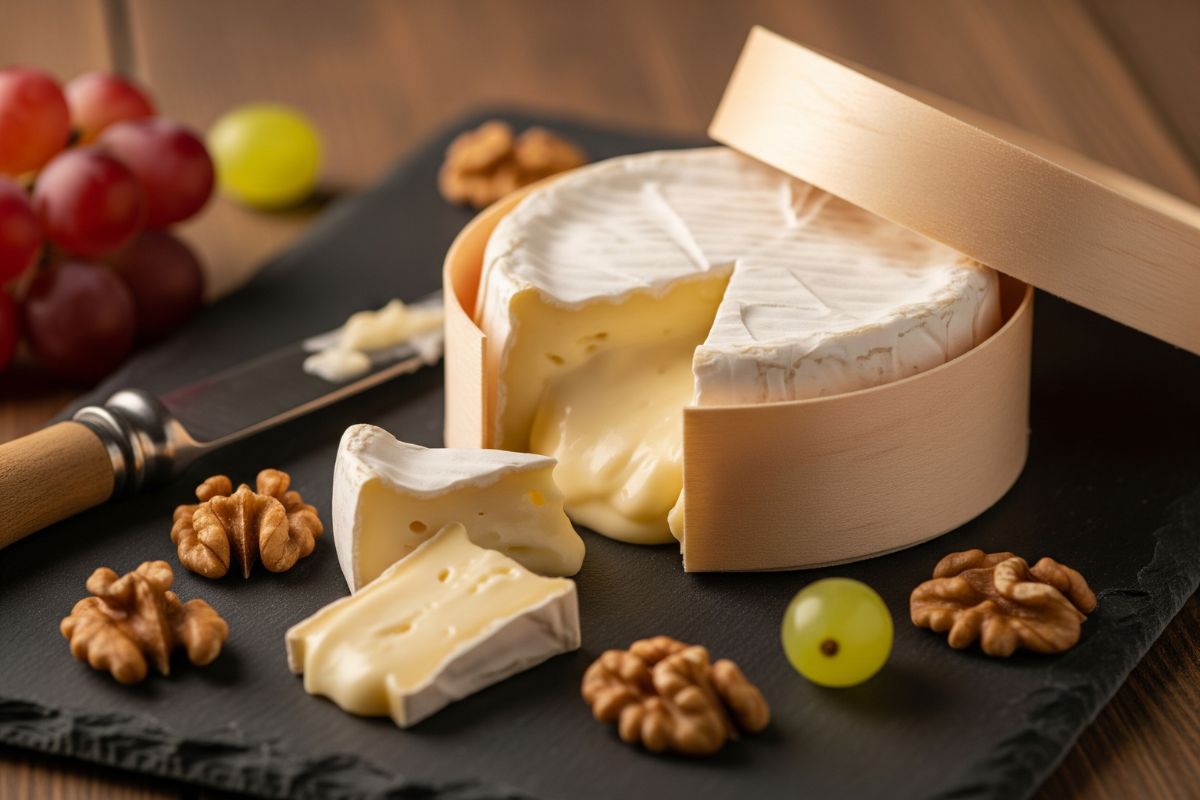 Camembert ouvert conservation frigo emballage fromage
