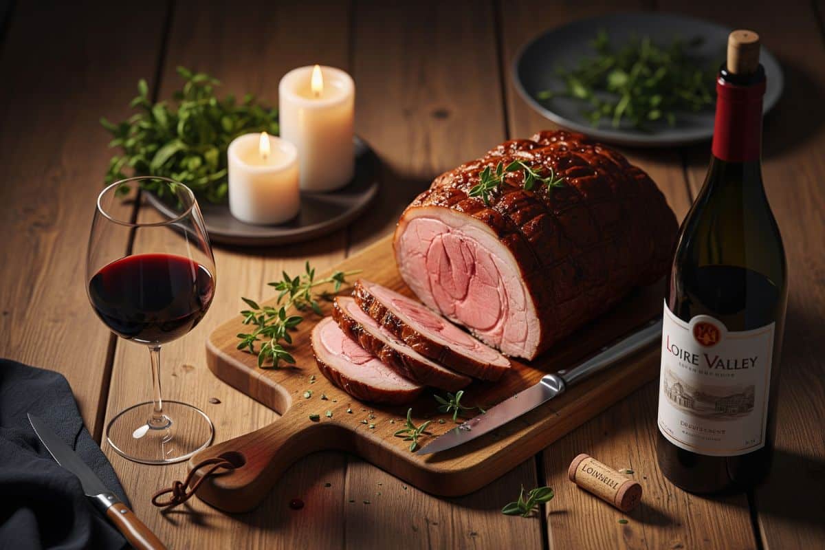 Accord vin rouge rôti de porc table gastronomique