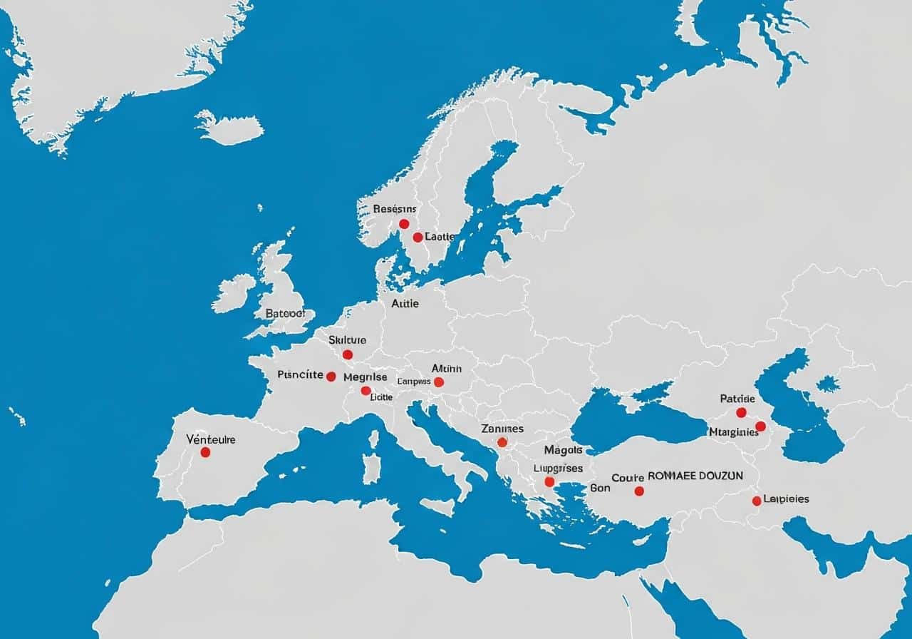 Carte politique de l'Europe avec capitales indiquées