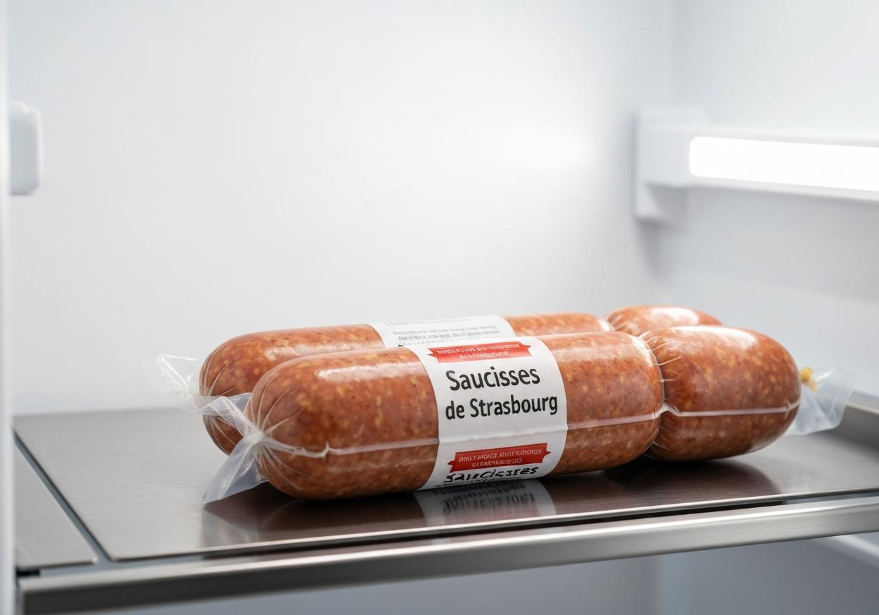 Saucisses sous vide dans un réfrigérateur propre