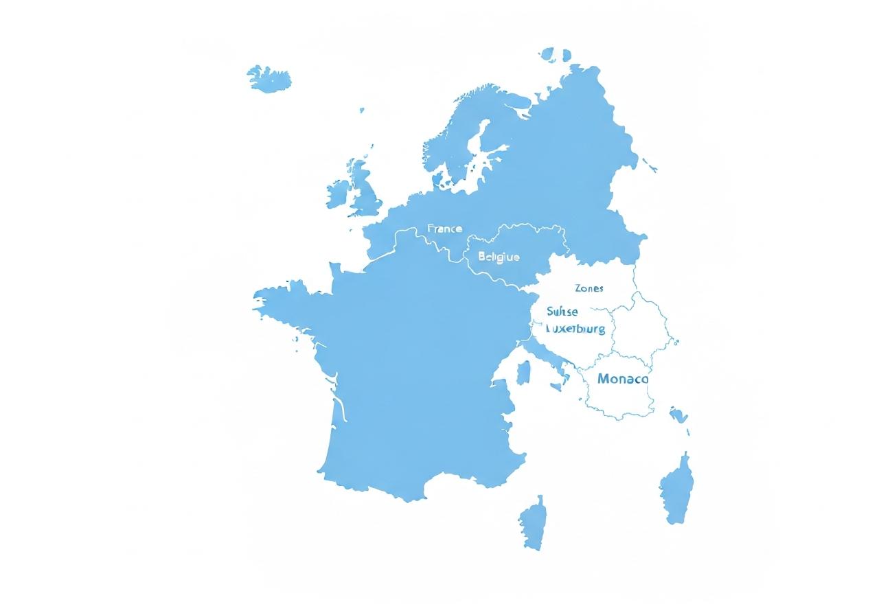 Carte d'Europe avec zones francophones mises en valeur