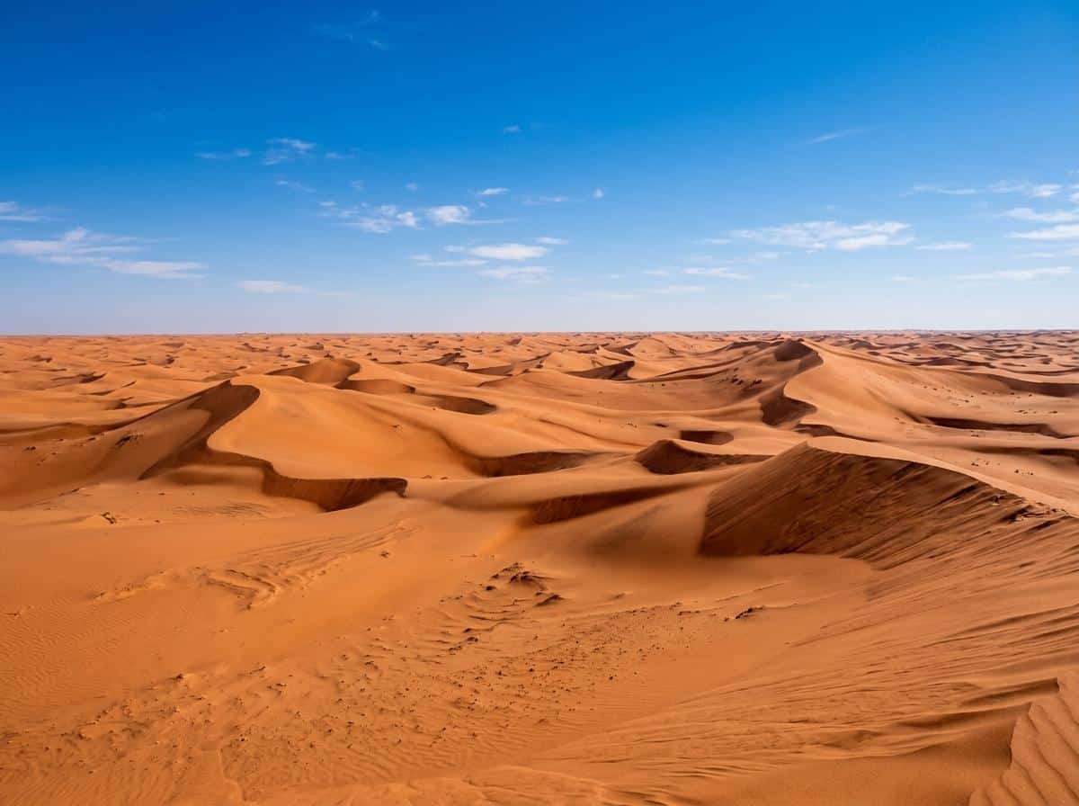 Désert d'Arabie saoudite, dunes de sable à perte de vue