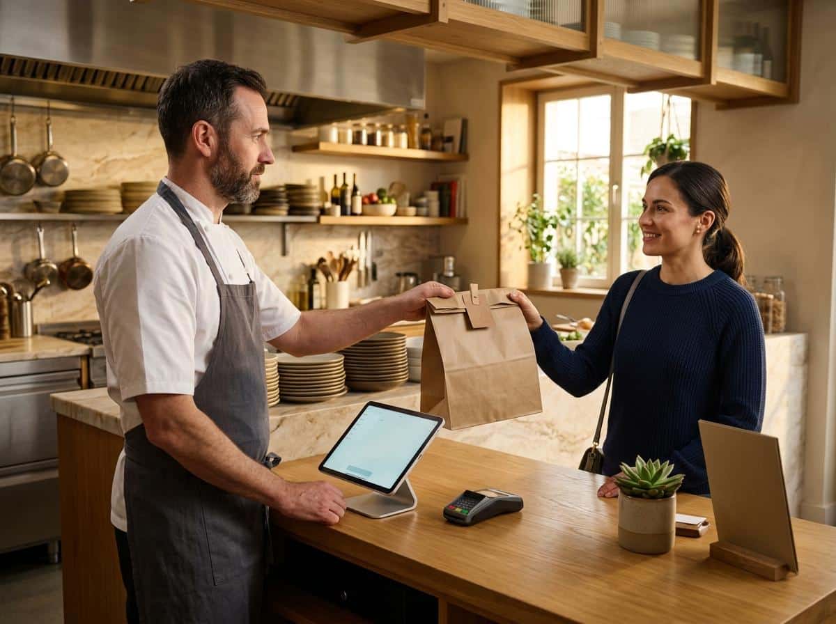 encaissement vente plats à emporter